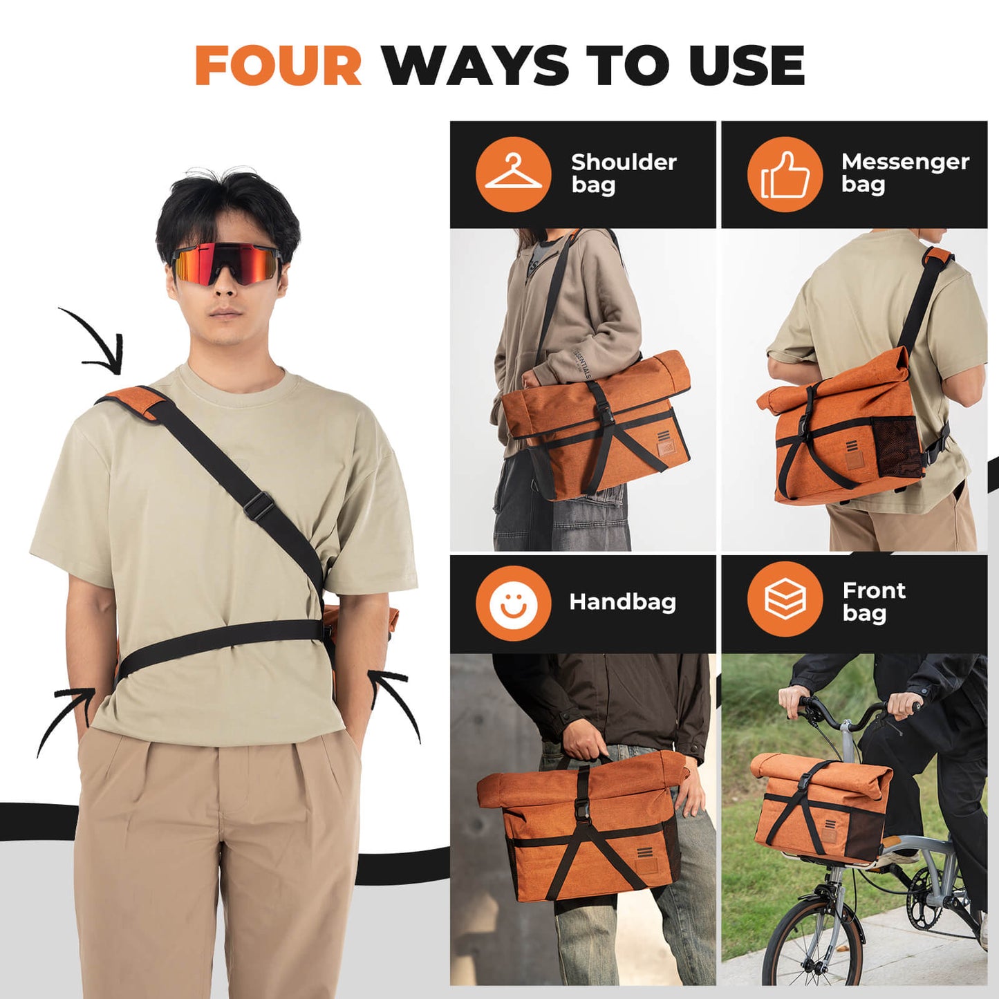 Brompton Folding Bike Handlebar Bag & Shoulder Bag  - 8L