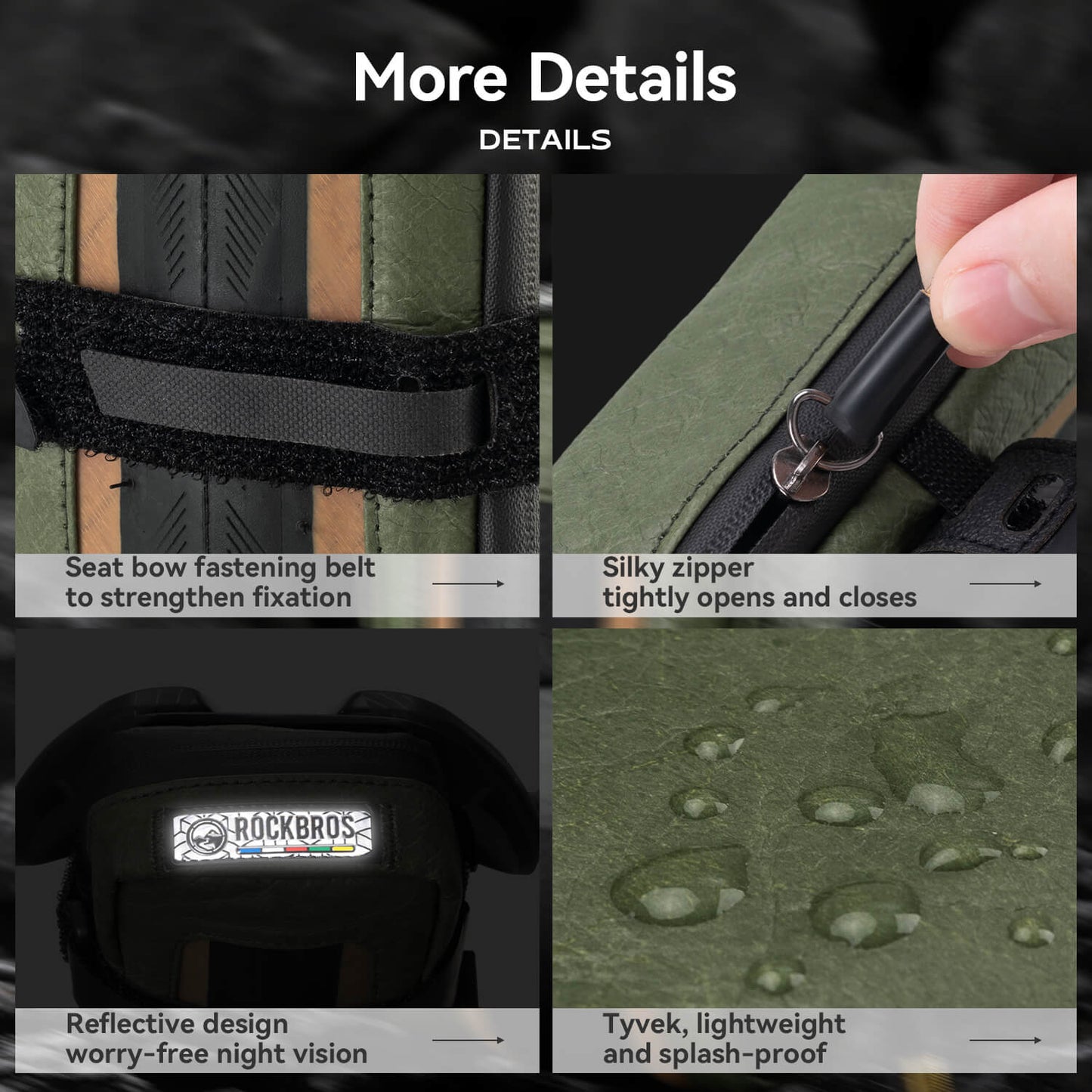 ROAD TO SKY Recycled Tire Mini Bike Saddle Bag - 0.4L