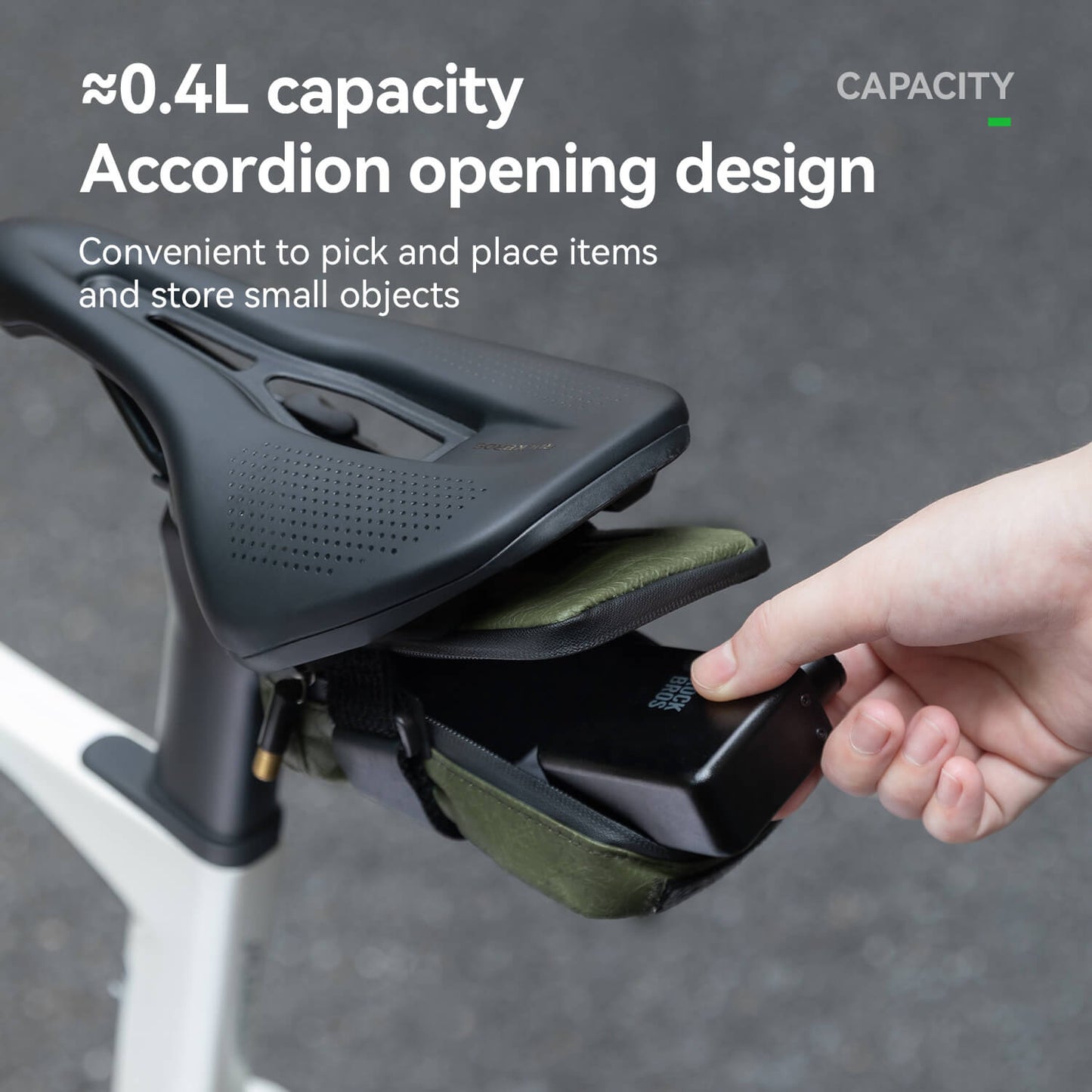 ROAD TO SKY Recycled Tire Mini Bike Saddle Bag - 0.4L