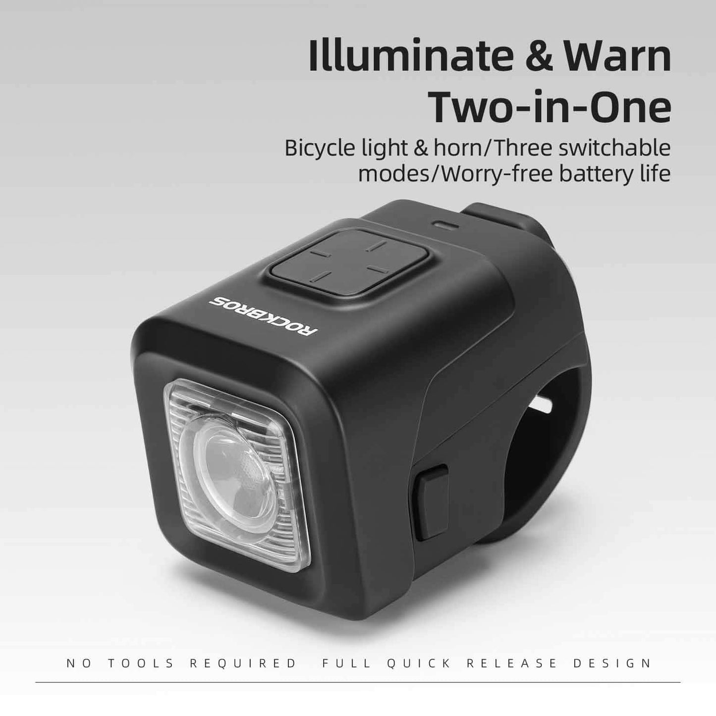 2-in-1 Bike Horn & Front Light -  450lm