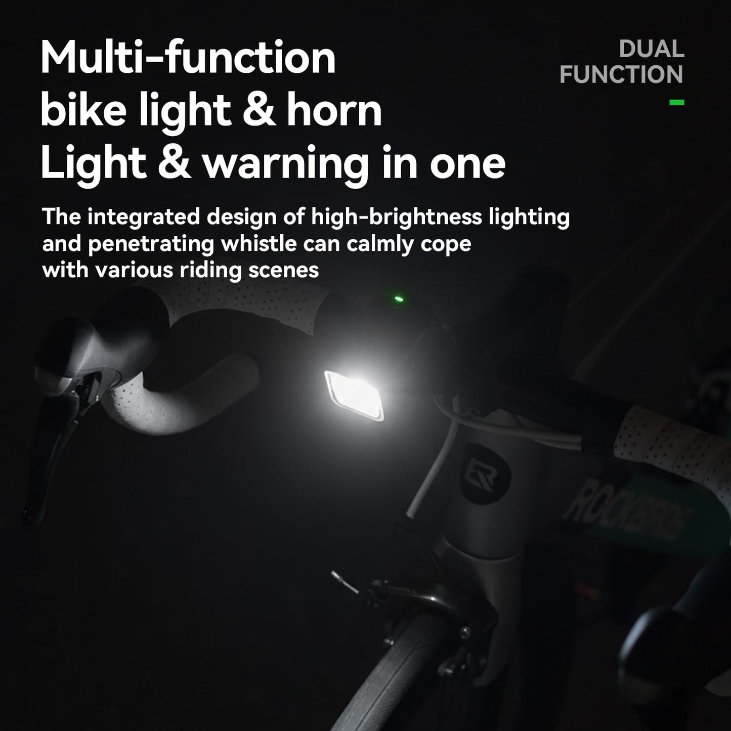 2-in-1 Bike Horn & Front Light -  450lm