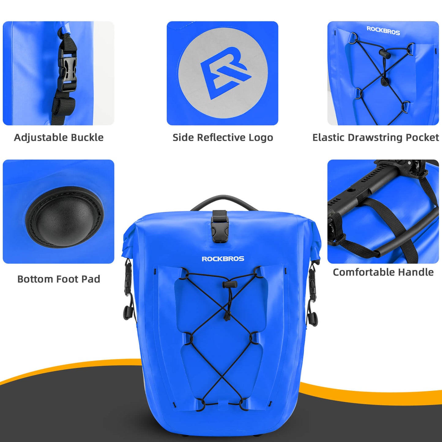 ROCKBROS Fully Waterproof Bike Pannier Large Capacity